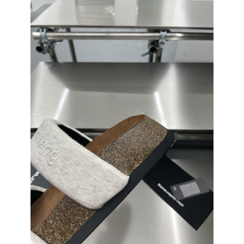 Alexander Wang Ronan Logo-embroidered Cotton-jersey Sandals Light Grey