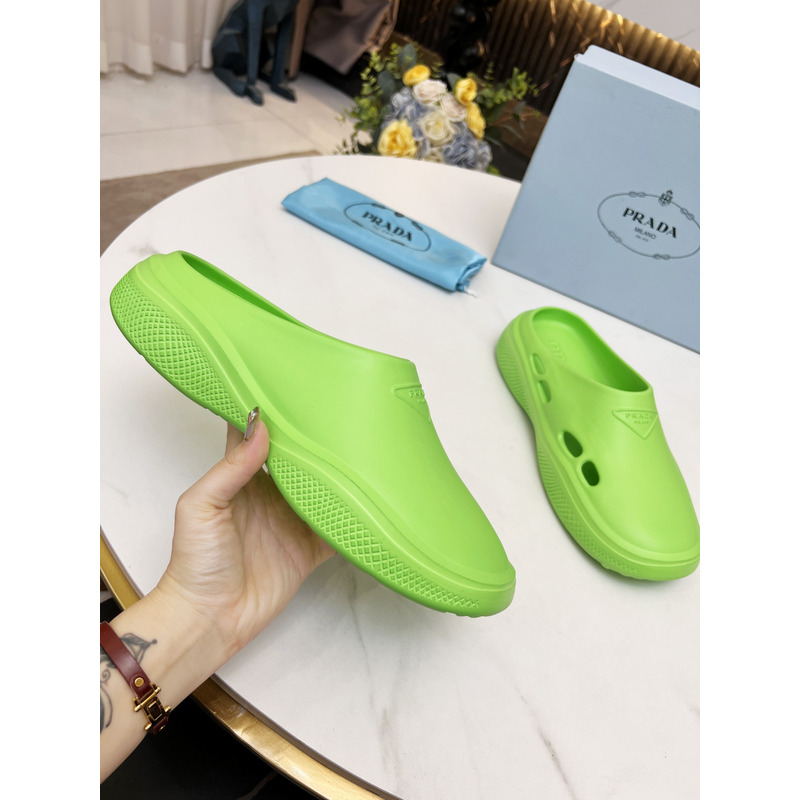 Pra*a foam rubber mules slides green
