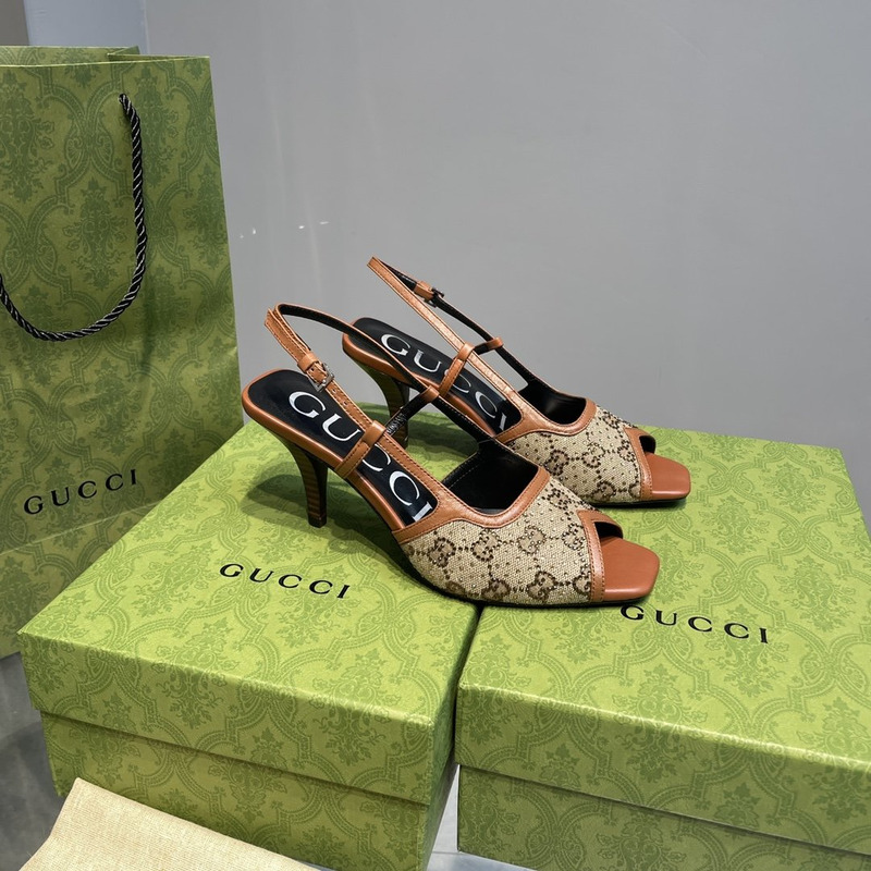 G*u*i gg-embellished slingback pumps brown