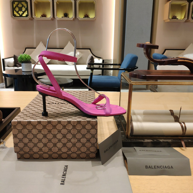 Ba*len*cia*ga fetish 80mm sandal pink