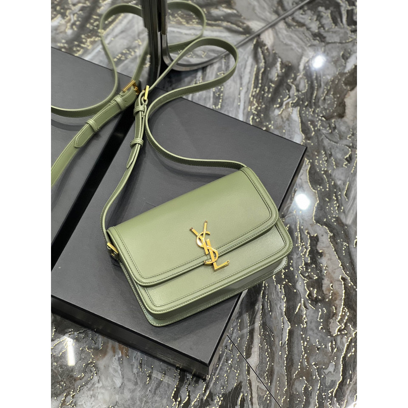 Saint Laurent M Solferino Box Shouler Bag Light Green