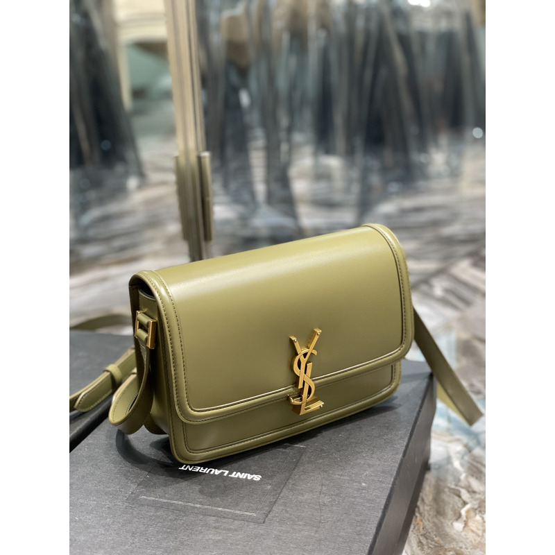 Saint Laurent M Solferino Box Shouler Bag Avocado Green