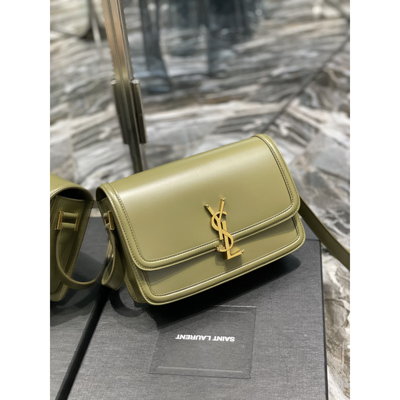 Saint Laurent M Solferino Box Shouler Bag Avocado Green