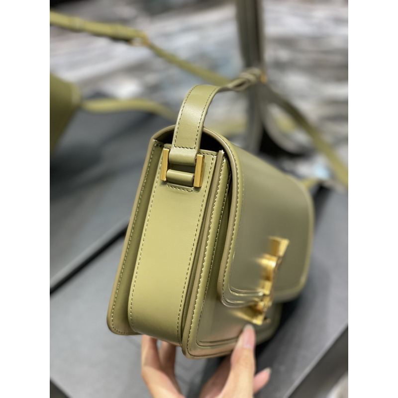 Saint Laurent M Solferino Box Shouler Bag Avocado Green