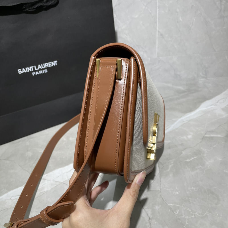 Saint Laurent M Solferino logo Shoulder Bag Brown
