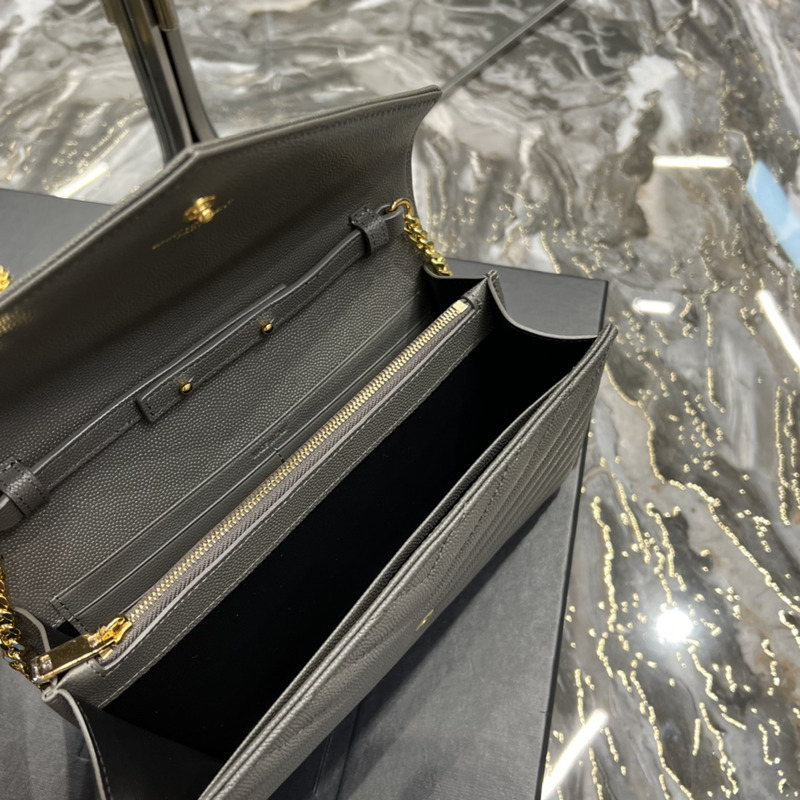 Saint Laurent Monogram Envelope Bag Grey