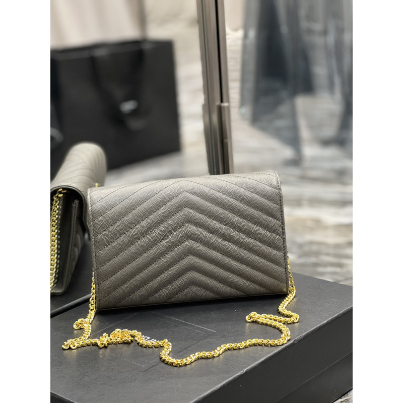 Saint Laurent Monogram Envelope Bag Grey