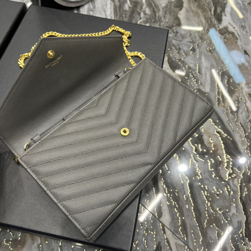 Saint Laurent Monogram Envelope Bag Grey