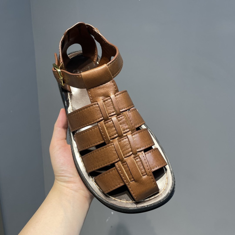 Ce**e clea chunky calfskin sandals dark brown
