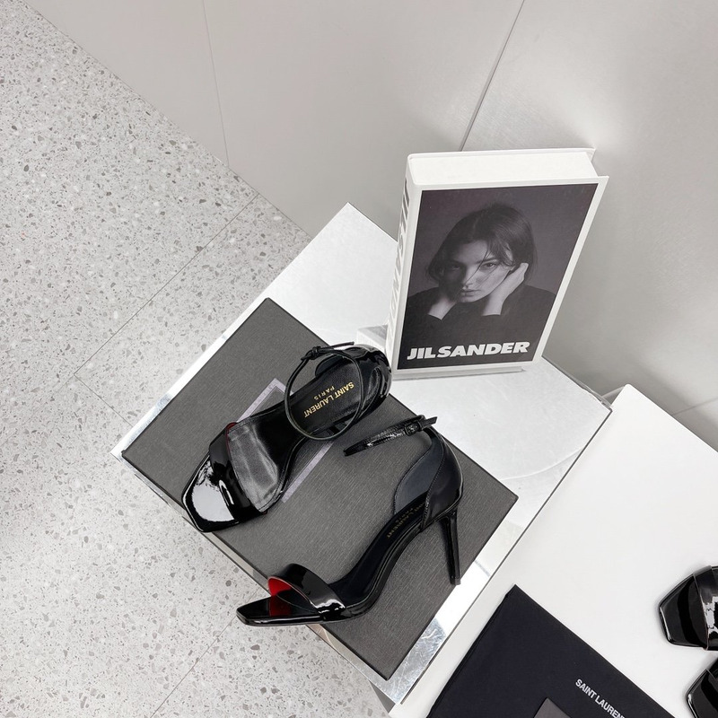 Saint Laurent Amber Leather Sandals Black 6.5cm