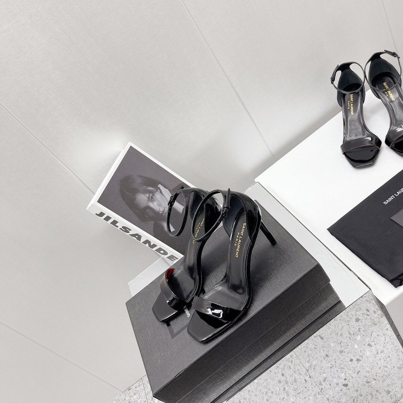 Saint Laurent Amber Leather Sandals Black 6.5cm