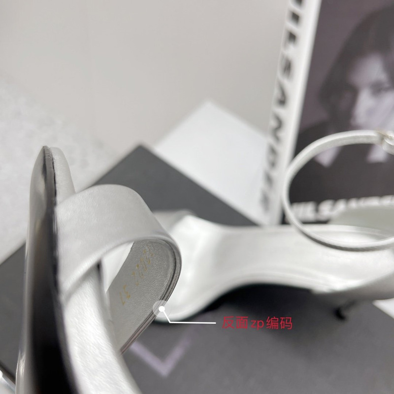 Saint Laurent Bea Fur Detail Sandals Silver