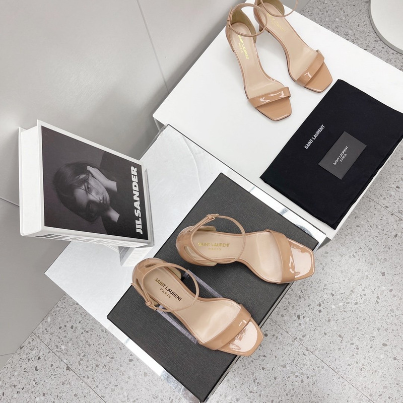 Saint Laurent Open Toe Sandals Nude