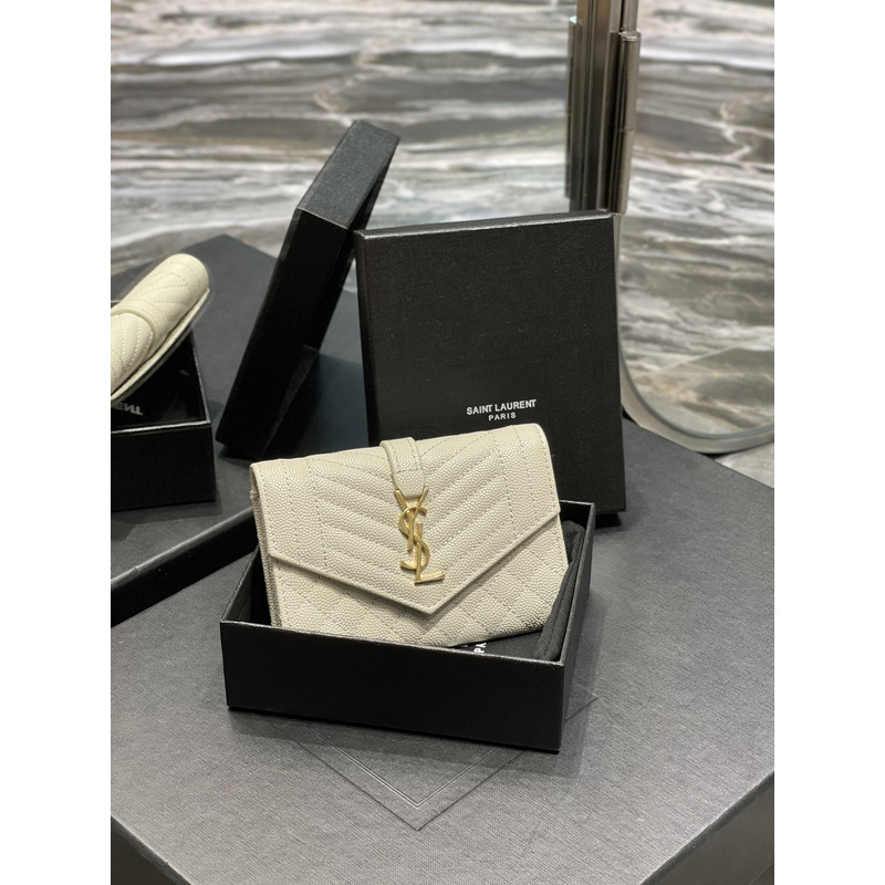 Saint Laurent Monogram Envelope Bag White