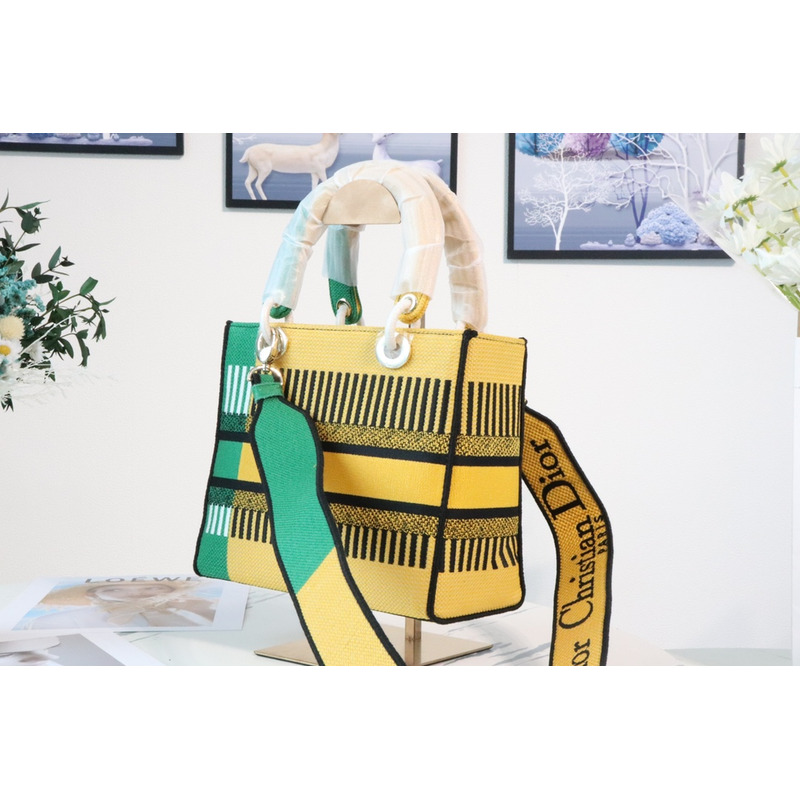 D*or lady d-lite handbag yellow and green