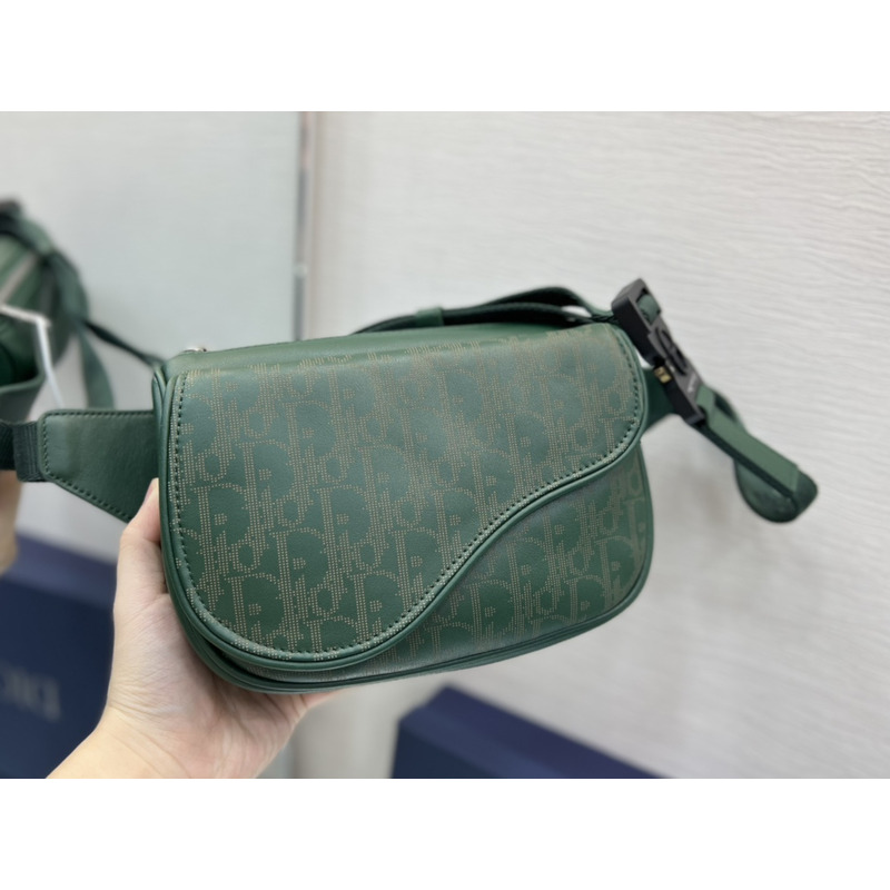 D*or mini saddle messenger bag green