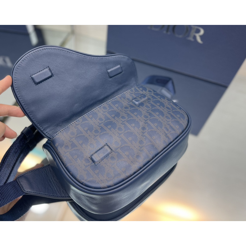 D*or mini saddle messenger bag navy blue