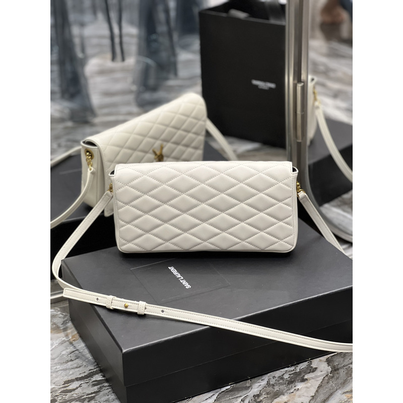 Saint Laurent Becky Flap Shoulder Bag White
