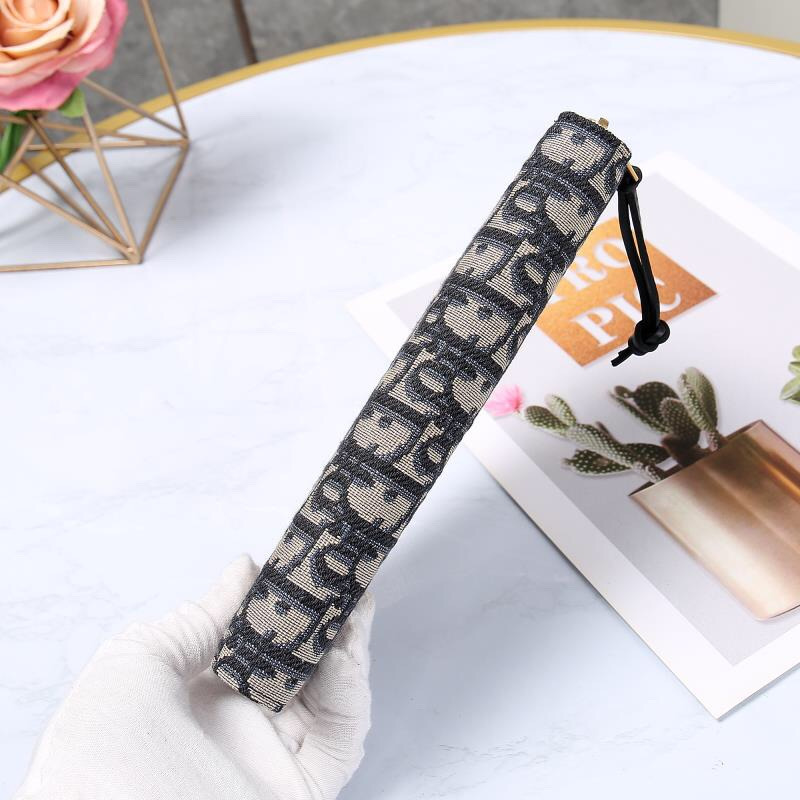 D*or oblique print long zip wallet beige and black