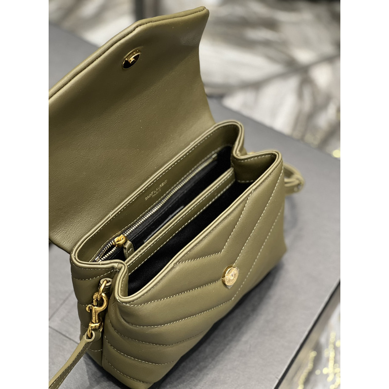 Saint Laurent Loulou Toy Leather Bag Olive Green