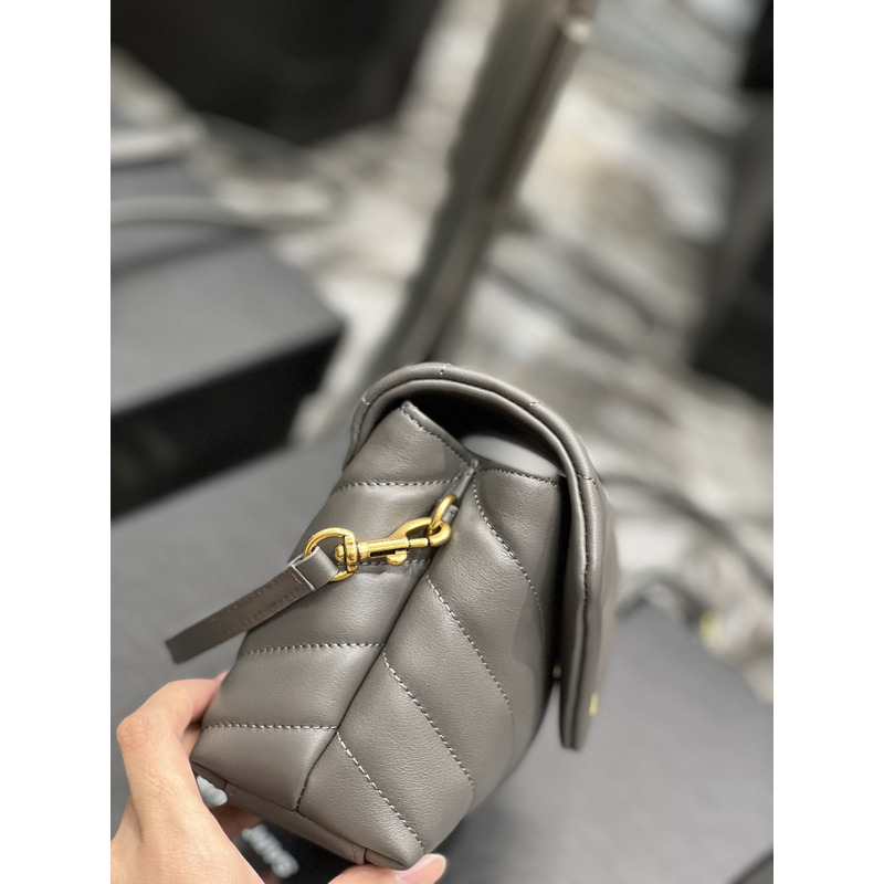 Saint Laurent Loulou Toy Leather Bag Dark Grey P00647472