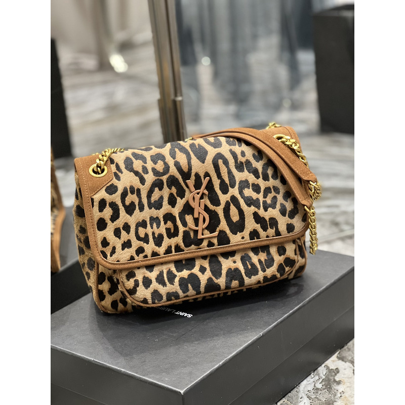 Saint Laurent Niki Leopard Print Shoulder Bag 28×20.5×8.5cm