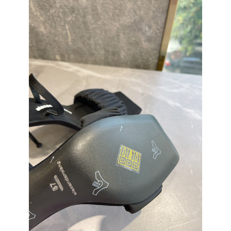 Alexander Wang Julie Scrunchie Slippers Black 10cm