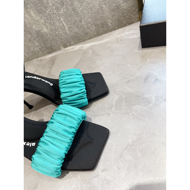 Alexander Wang Julie Scrunchie Slippers Blue 10cm