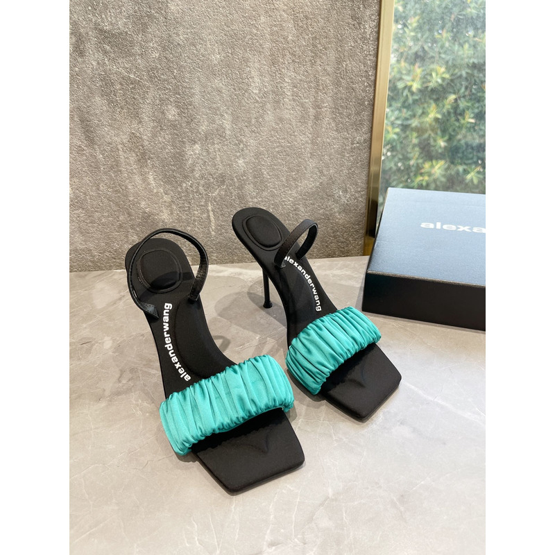 Alexander Wang Julie Scrunchie Slippers Blue 10cm