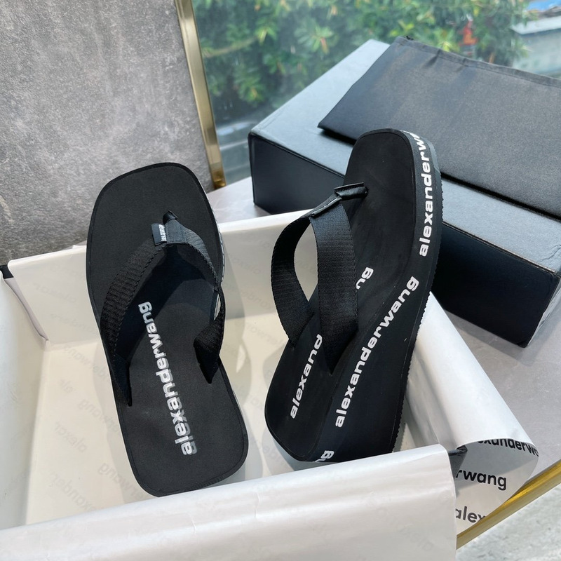 Alexander Wang Logo-print Wedge Flip-flops