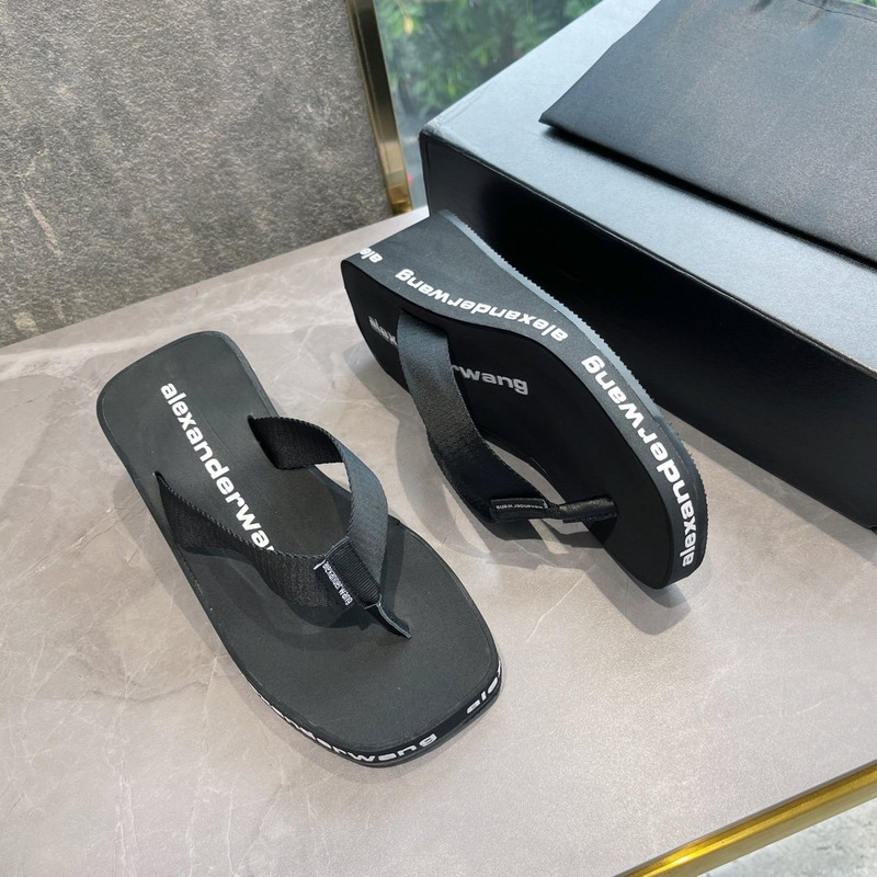 Alexander Wang Logo-print Wedge Flip-flops