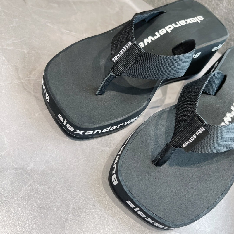 Alexander Wang Logo-print Wedge Flip-flops