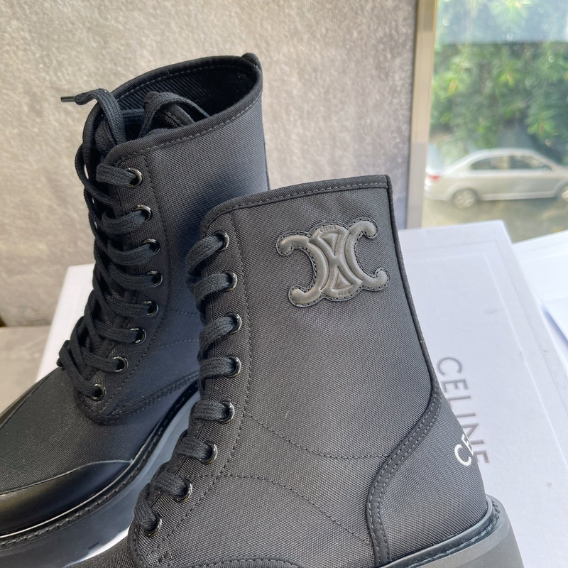 Ce**e bulky laced up boot in nylon and shiny bull