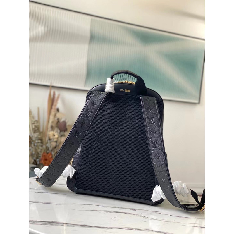 S*p*e x lv monogram nba collaboration basket rucksack leather backpack black