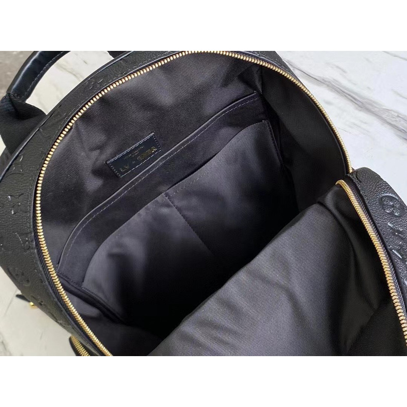 S*p*e x lv monogram nba collaboration basket rucksack leather backpack black