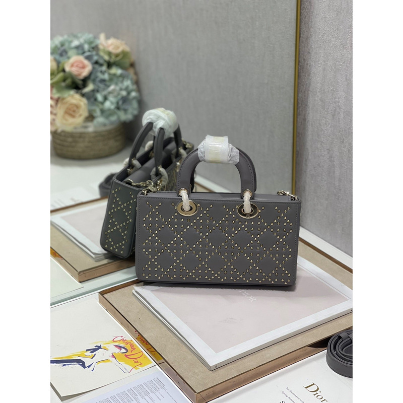 D*or lady d-joy bag beaded dark grey 26*6*14cm