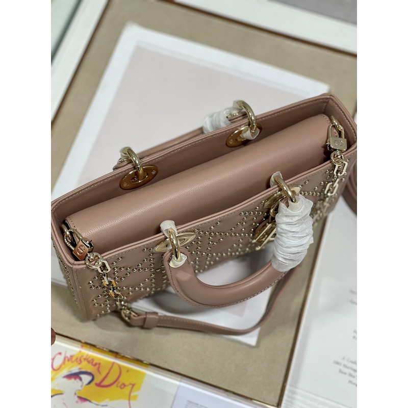 D*or lady d-joy bag beaded rude pink 26*6*14cm