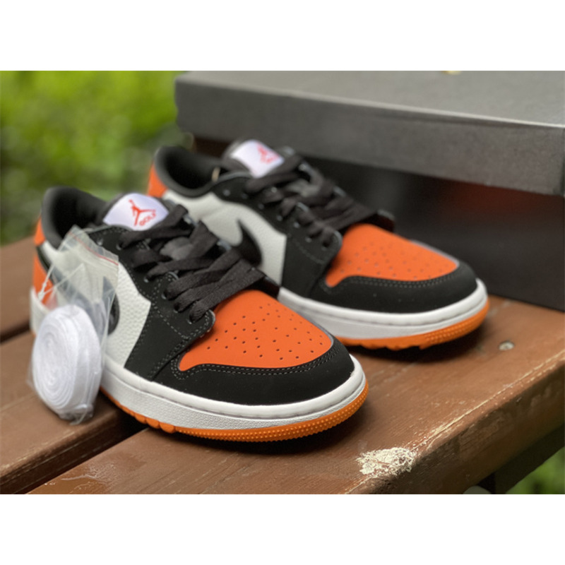 Jordan 1 Low UNC Sneakers White/Dark Powder Orange-Obsidian