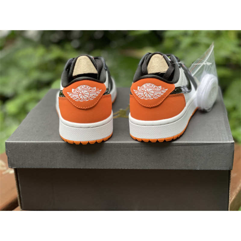 Jordan 1 Low UNC Sneakers White/Dark Powder Orange-Obsidian