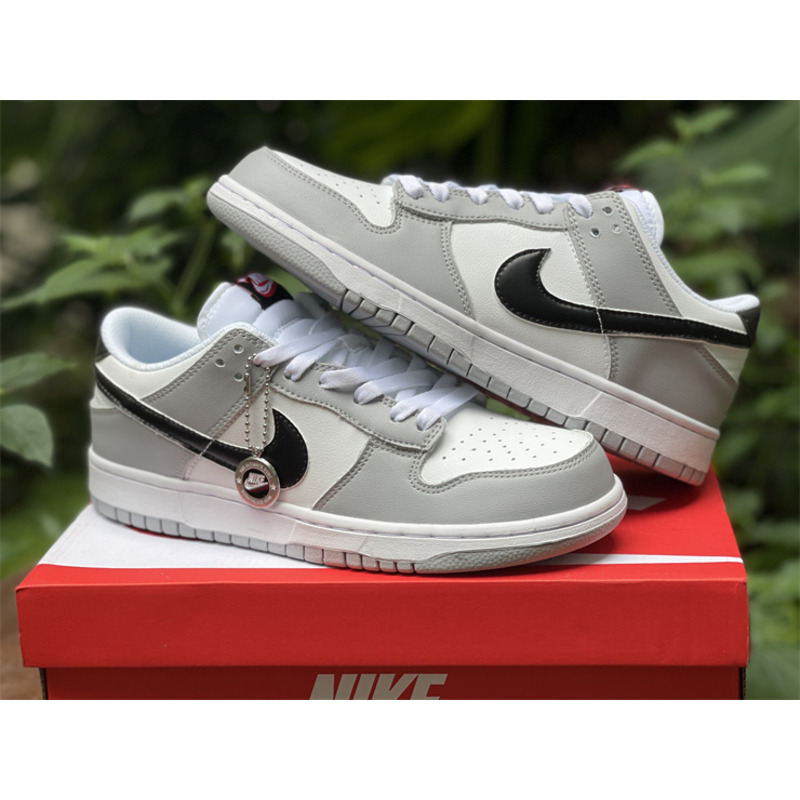 Jordan Dunk Low Glitch Swoosh White Grey GS