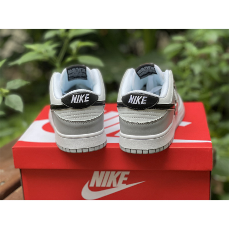 Jordan Dunk Low Glitch Swoosh White Grey GS