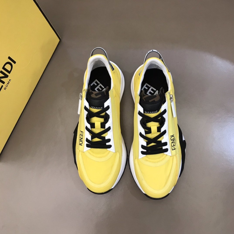 F**di zip detailed low-top sneakers yellow