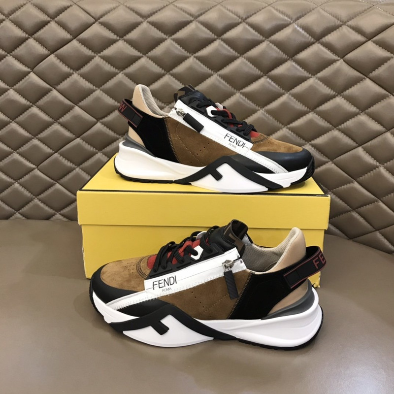 F**di flow nylon low tops sneakers camel