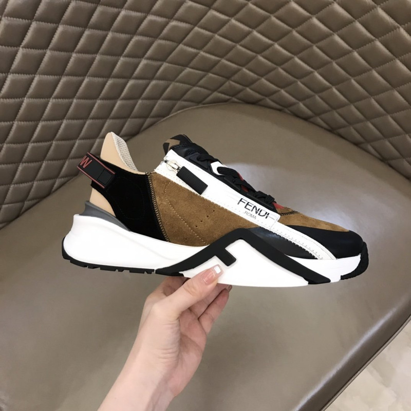 F**di flow nylon low tops sneakers camel