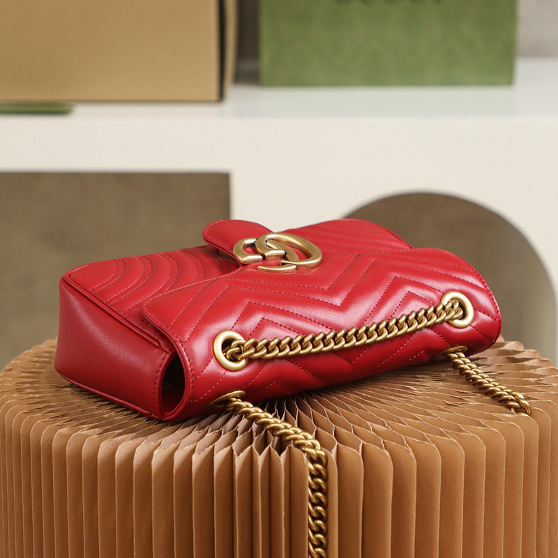 G*u*i gg marmont small matelasse bag hibiscus red