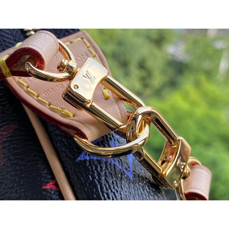 lv takashi murakami x l**is V*t*n monogram multicolore pochette accessories black