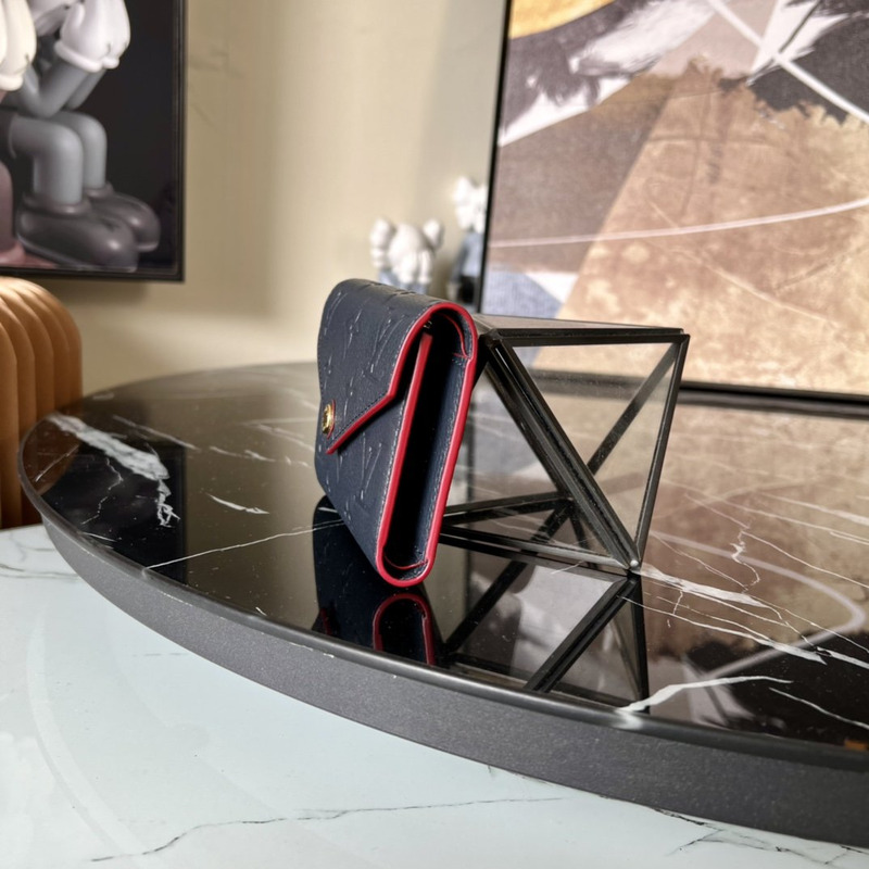 LV Embossed Zoe Short Wallet Leather Blue