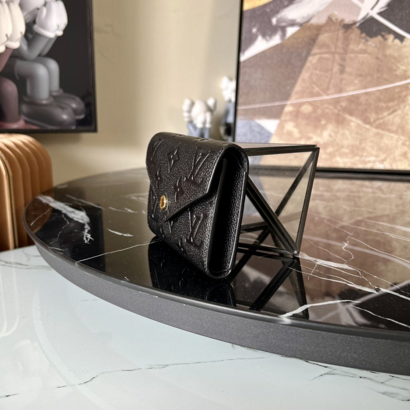 LV Embossed Zoe Short Wallet Leather Black