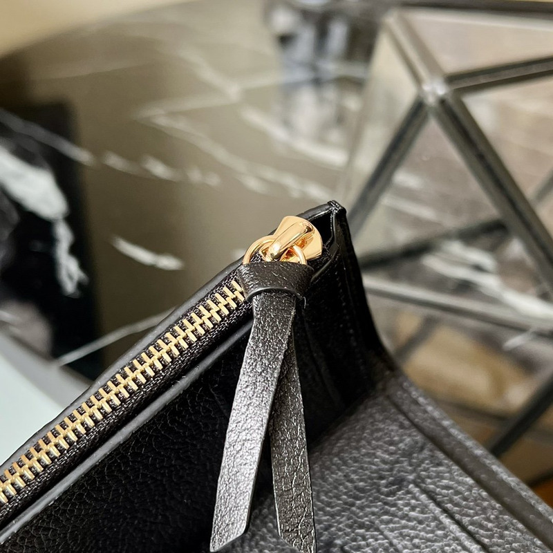 LV Embossed Zoe Short Wallet Leather Black