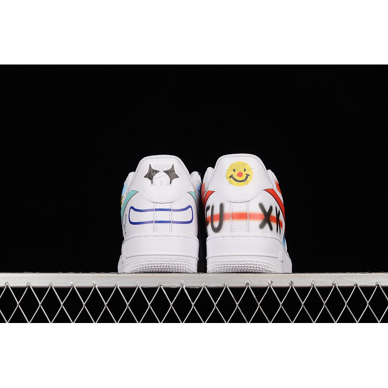 Nike Air Force 1 07 Low White Sky Blue Red Multi Color CW2288-115